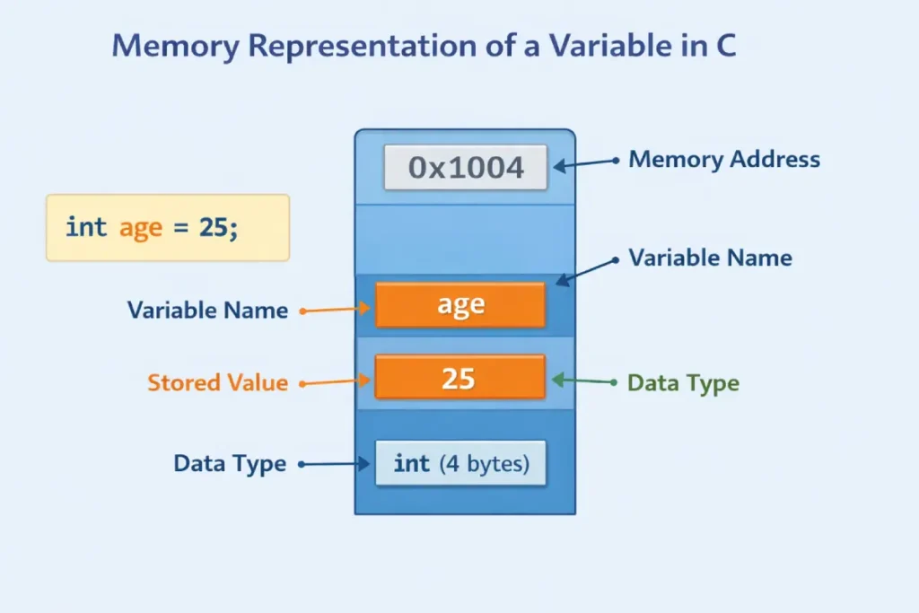 Memory Representation of a Variable in C