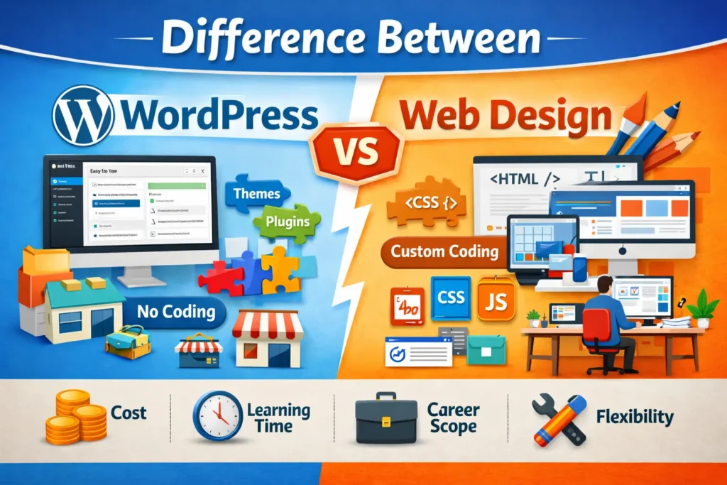 Difference between WordPress & Web Design
