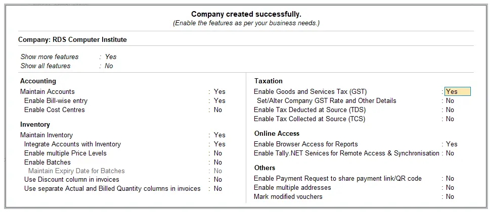 Enable GST in Tally Prime Enable GST in Tally Prime